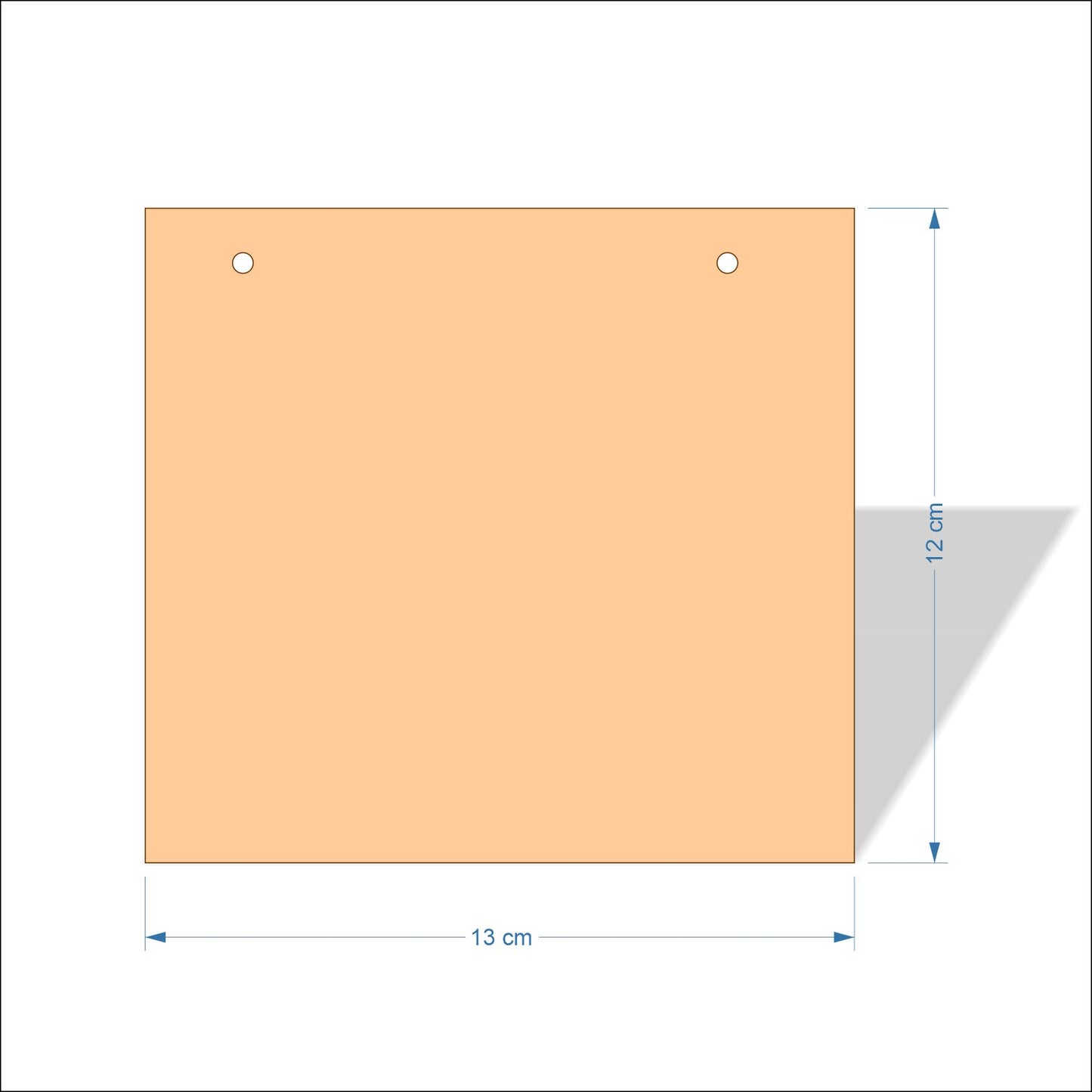 13 cm Wide 3mm thick MDF Plaques with square corners