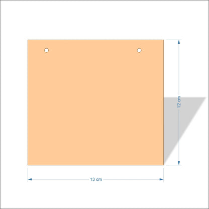 13 cm Wide Blank board plaques with square corners - plywood