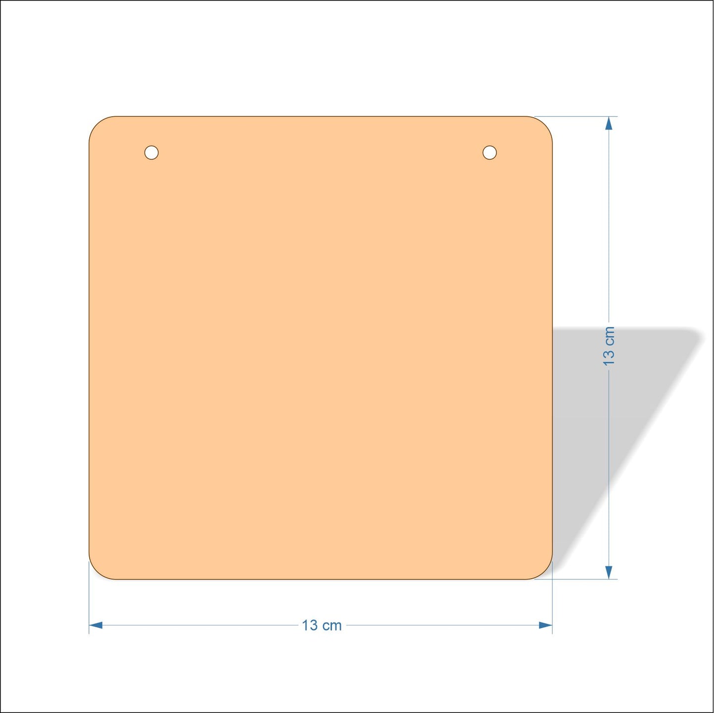 13 cm Wide 3mm thick MDF Plaques with rounded corners