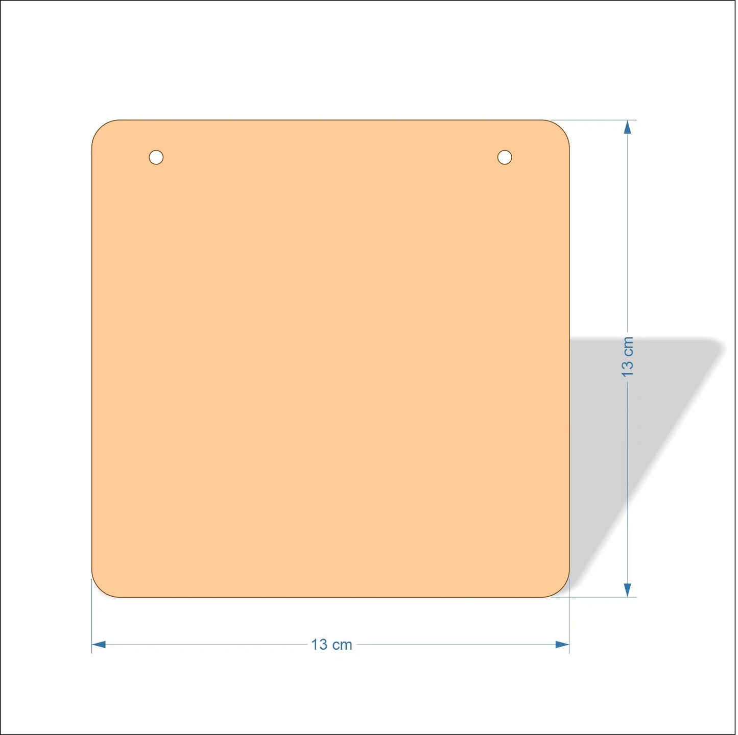 13 cm Wide Blank board plaques with rounded corners - plywood