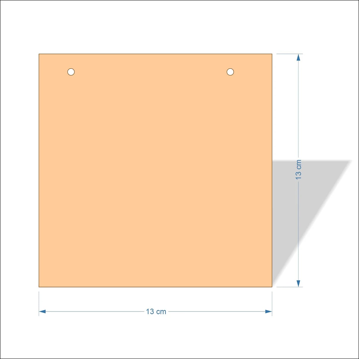 13 cm Wide Blank board plaques with square corners - plywood