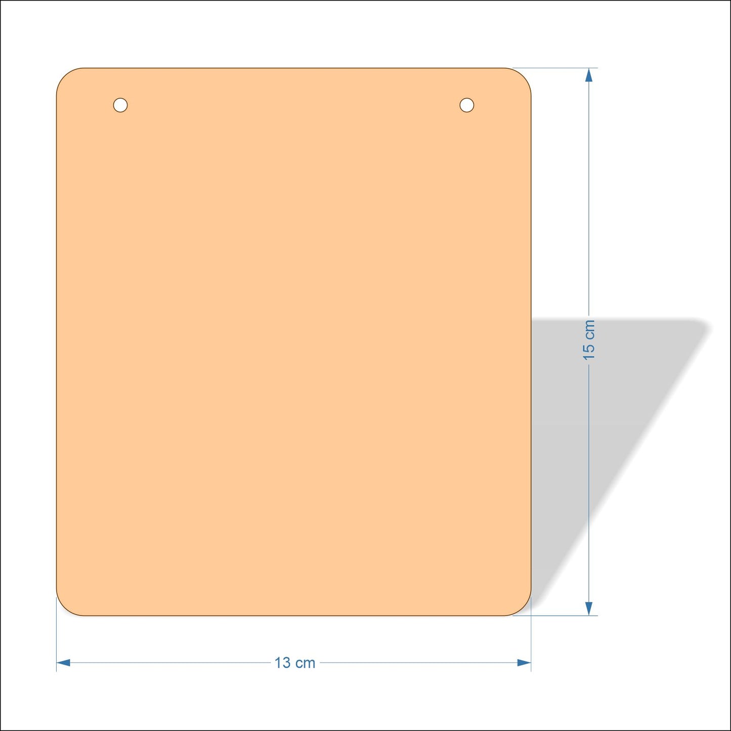 13 cm Wide 3mm thick MDF Plaques with rounded corners