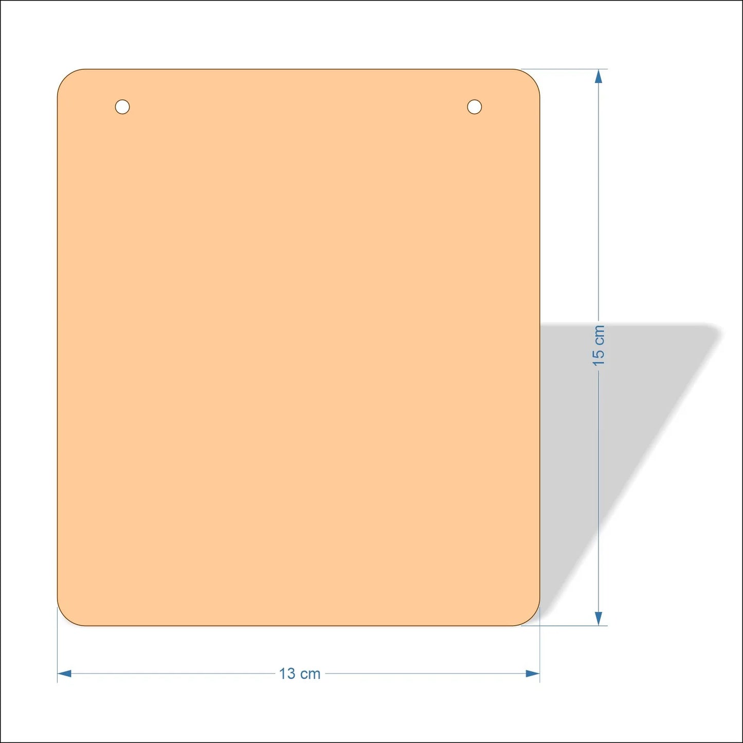 13 cm Wide Blank board plaques with rounded corners - plywood