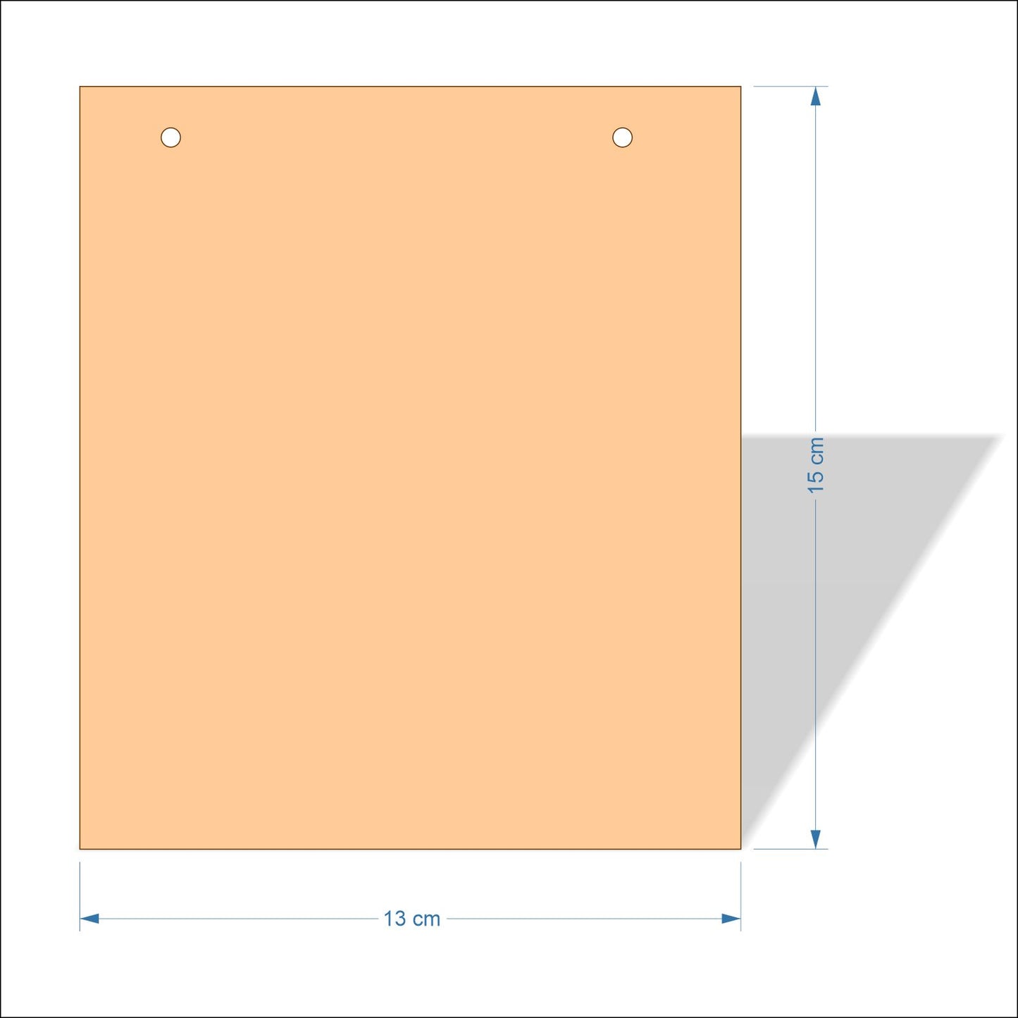 13 cm Wide 3mm thick MDF Plaques with square corners