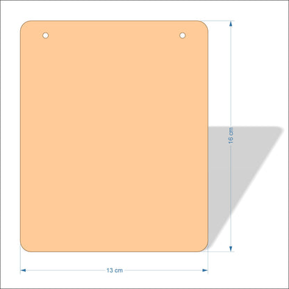 13 cm Wide 3mm thick MDF Plaques with rounded corners