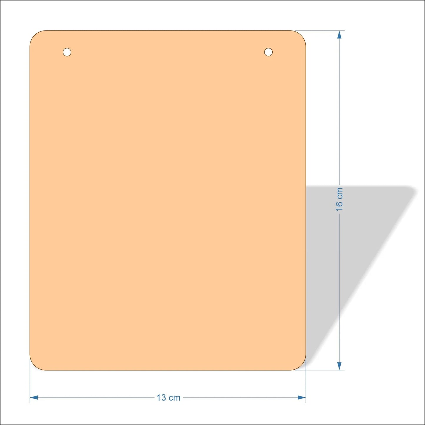 13 cm Wide Blank board plaques with rounded corners - plywood