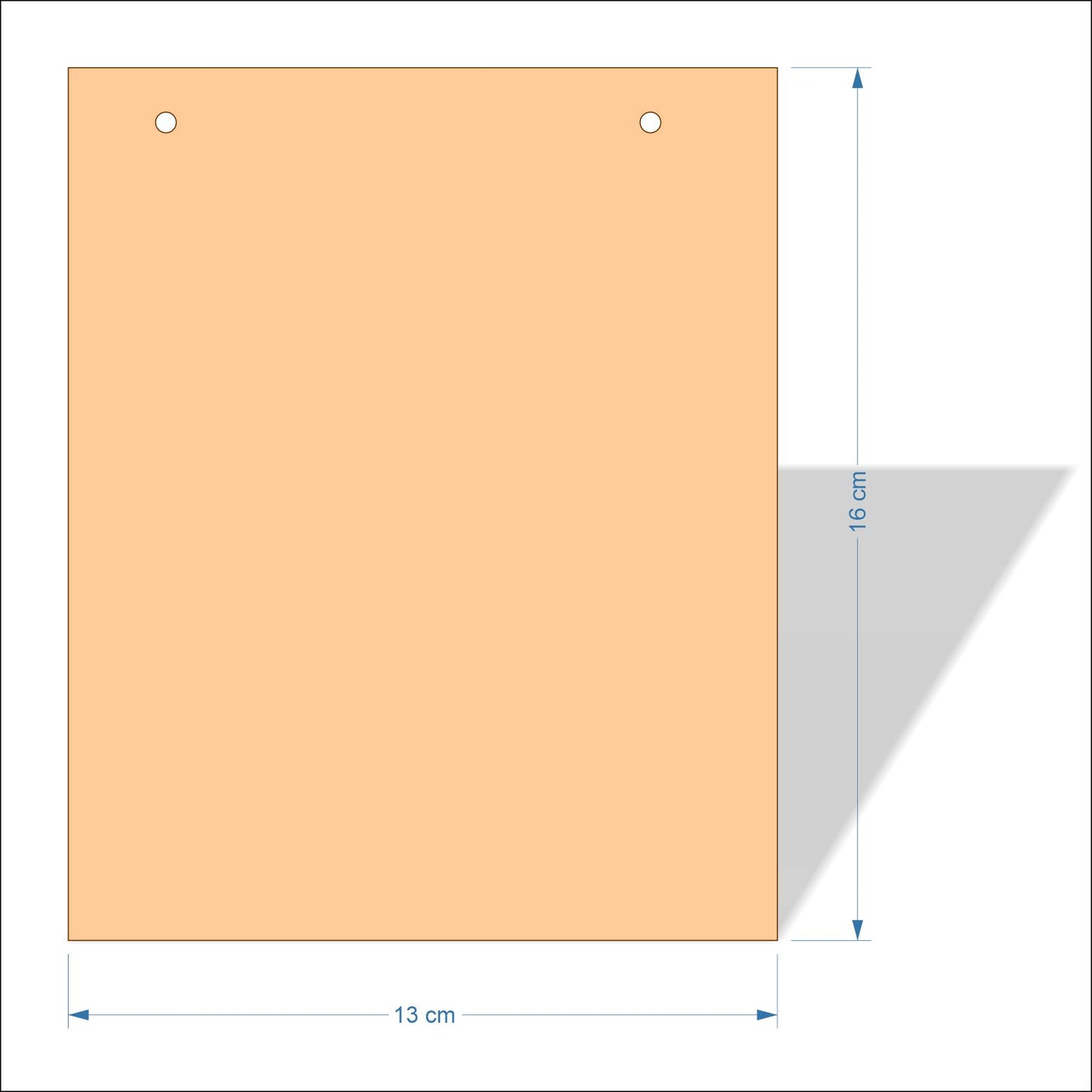 13 cm Wide 3mm thick MDF Plaques with square corners