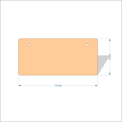 13 cm Wide 3mm thick MDF Plaques with rounded corners