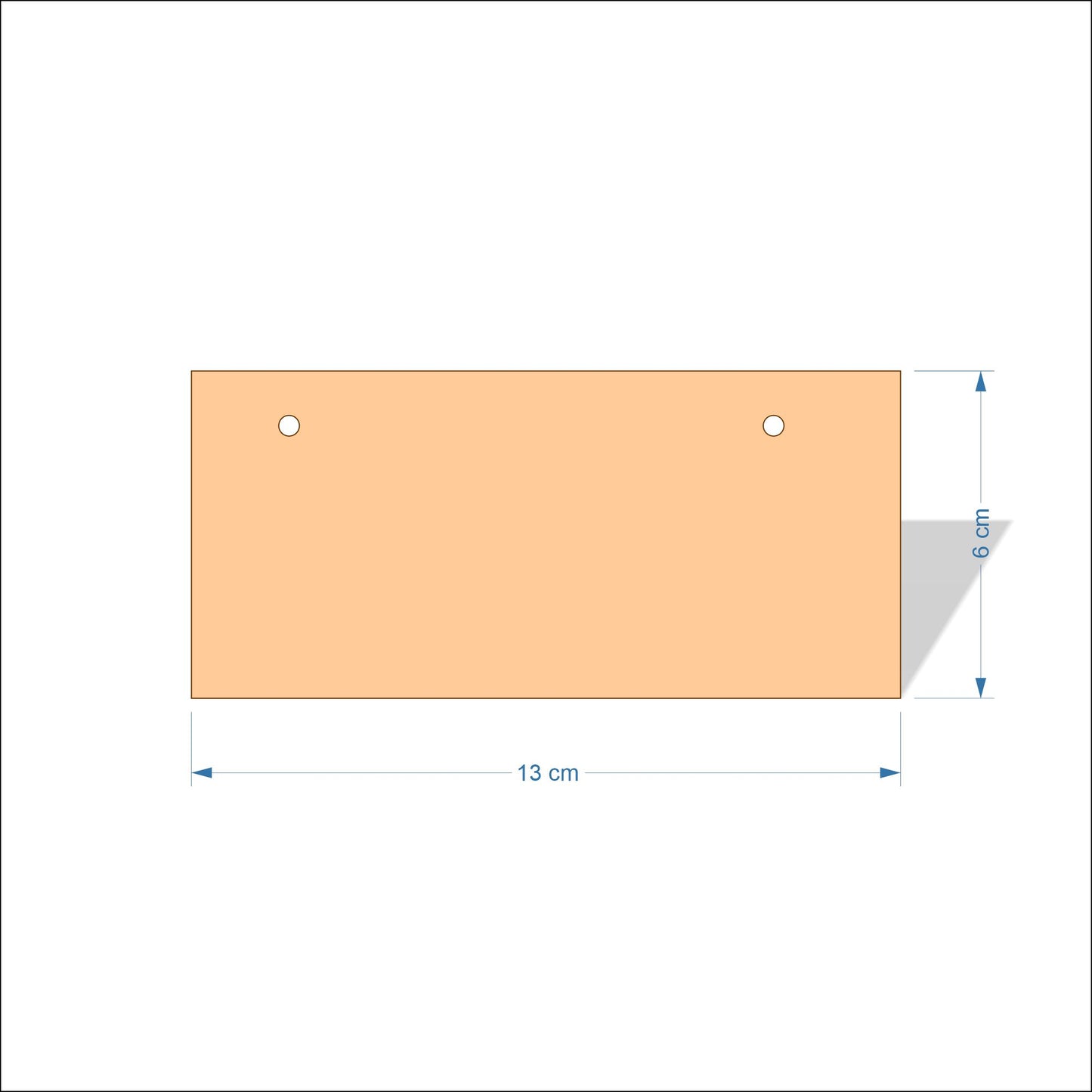 13 cm Wide 3mm thick MDF Plaques with square corners