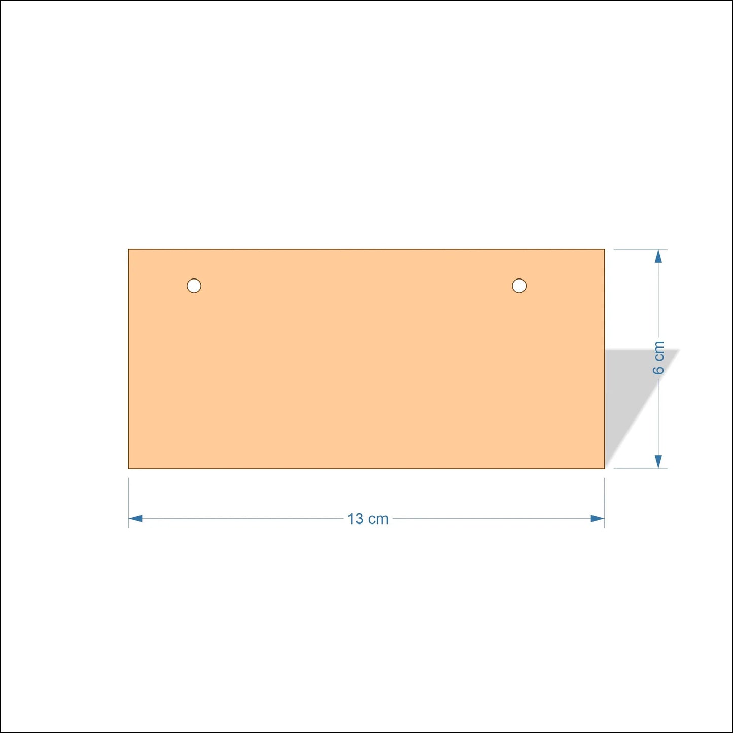 13 cm Wide Blank board plaques with square corners - plywood