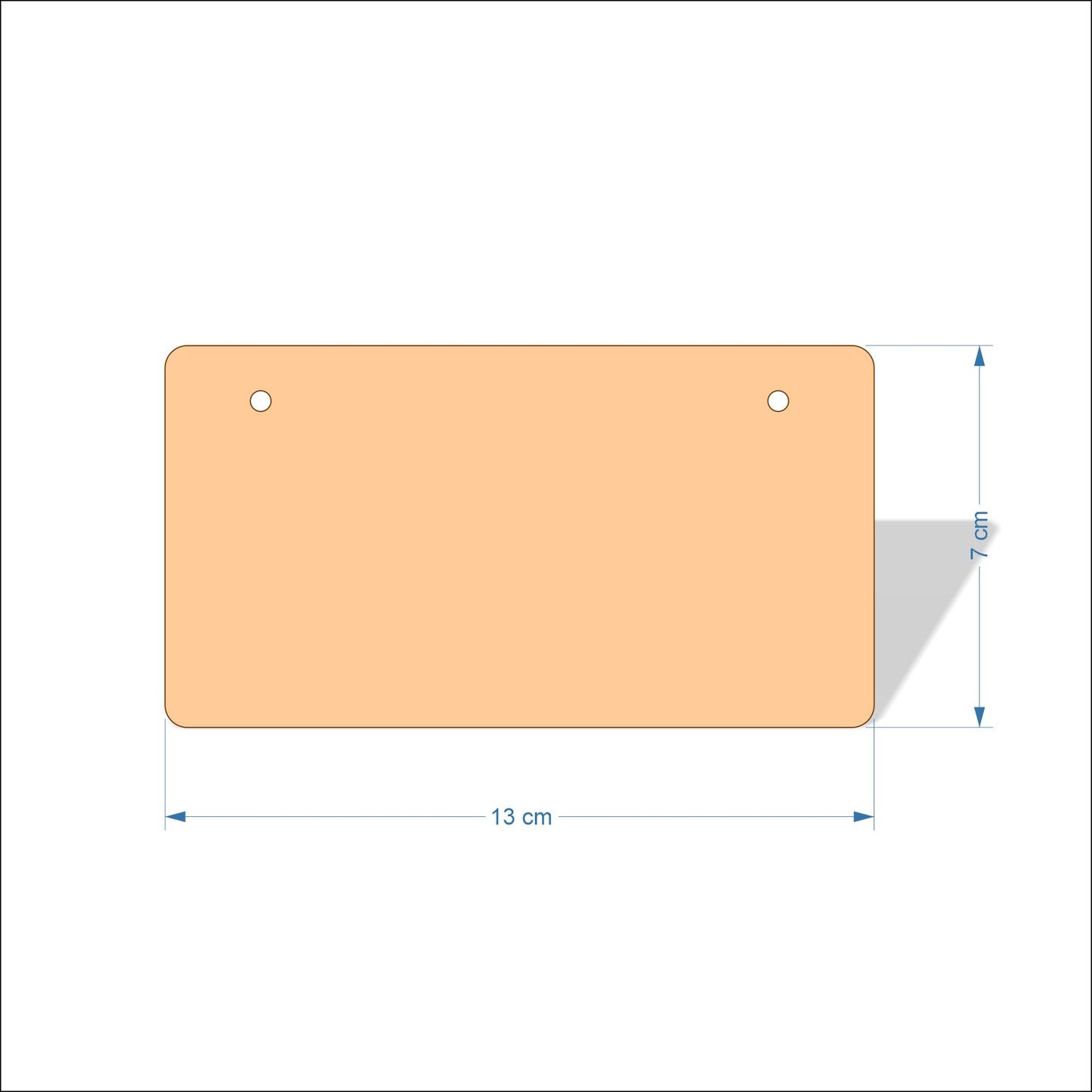 13 cm Wide 3mm thick MDF Plaques with rounded corners