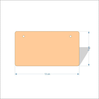 13 cm Wide Blank board plaques with rounded corners - plywood