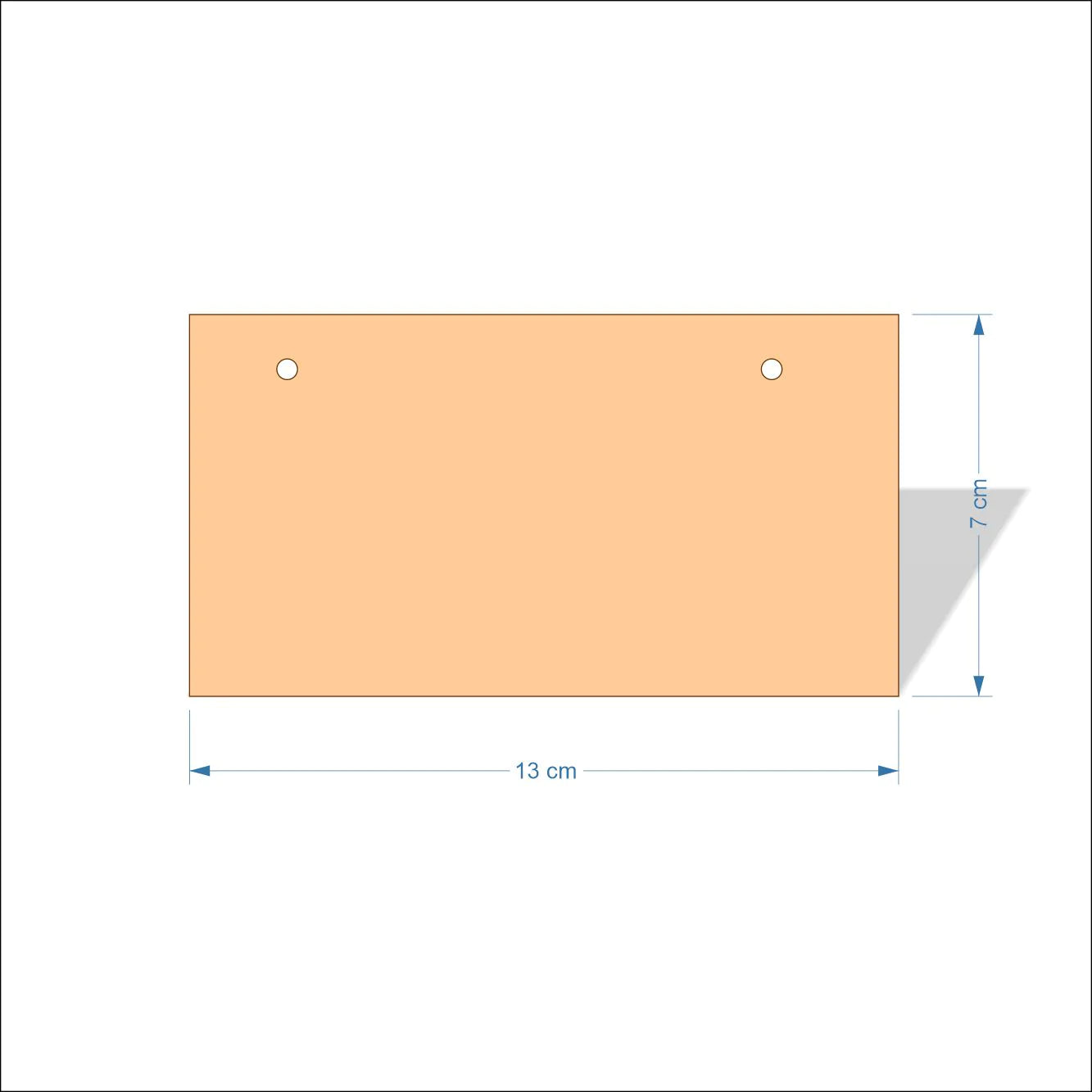 13 cm Wide Blank board plaques with square corners - plywood