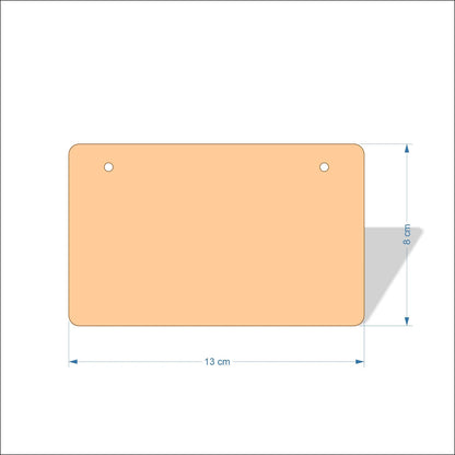 13 cm Wide Blank board plaques with rounded corners - plywood