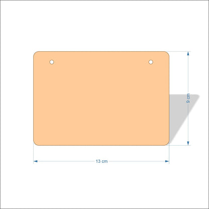 13 cm Wide Blank board plaques with rounded corners - plywood