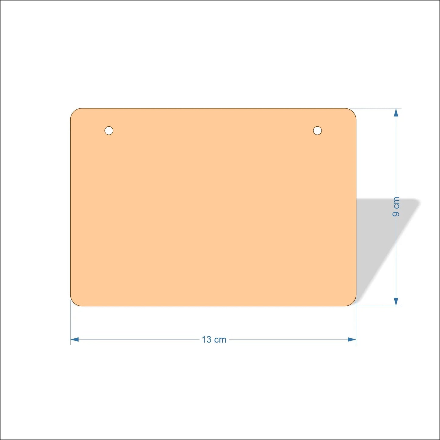 13 cm Wide Blank board plaques with rounded corners - plywood