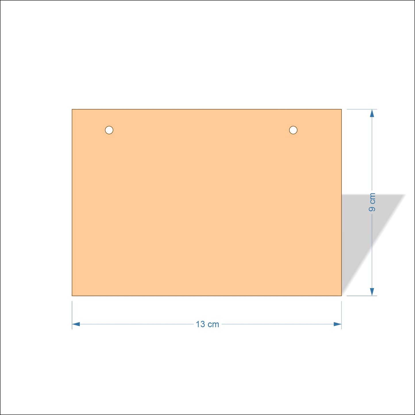 13 cm Wide 3mm thick MDF Plaques with square corners