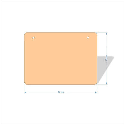 14 cm Wide Blank board plaques with rounded corners - plywood