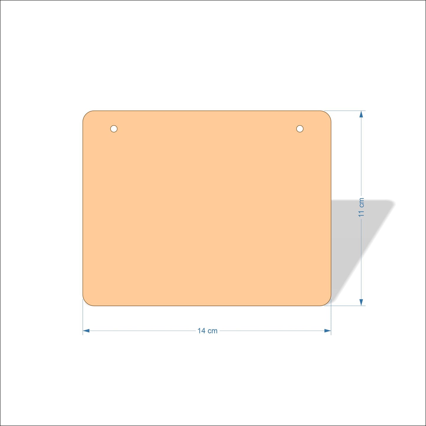 14 cm Wide 3mm thick MDF Plaques with rounded corners