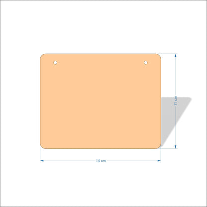 14 cm Wide 3mm thick MDF Plaques with rounded corners