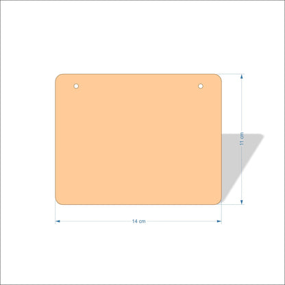 14 cm Wide Blank board plaques with rounded corners - plywood