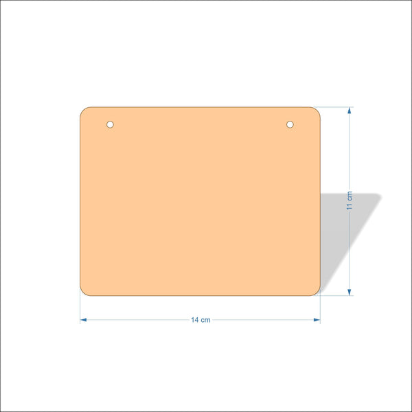 14 cm Wide 3mm thick MDF Plaques with rounded corners
