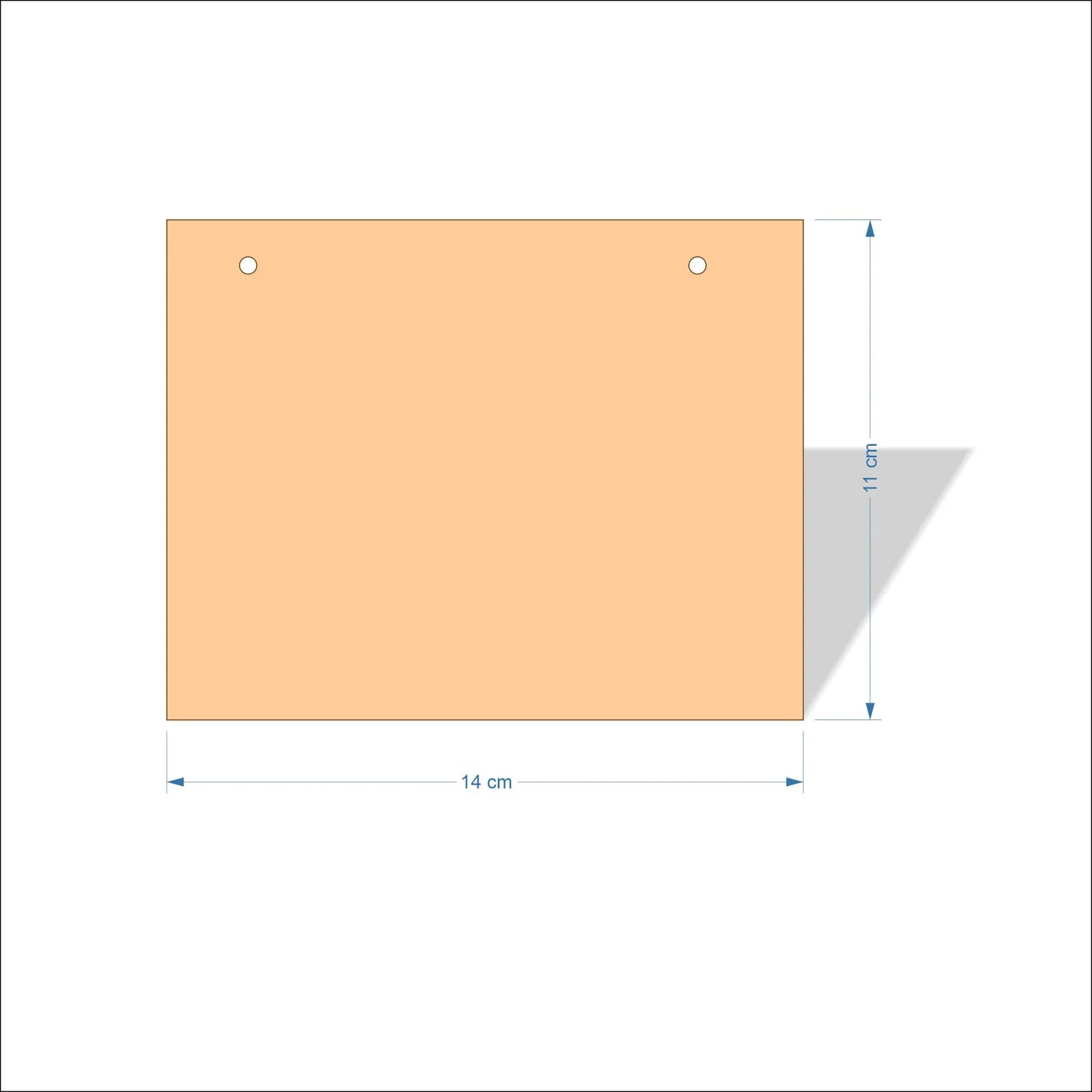 14 cm Wide Blank board plaques with square corners - plywood