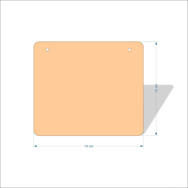 14 cm Wide Blank board plaques with rounded corners - plywood