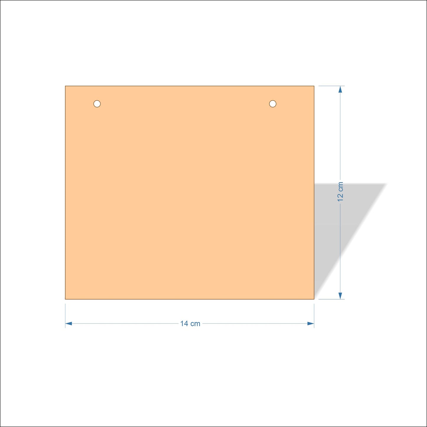 14 cm Wide 3mm thick MDF Plaques with square corners