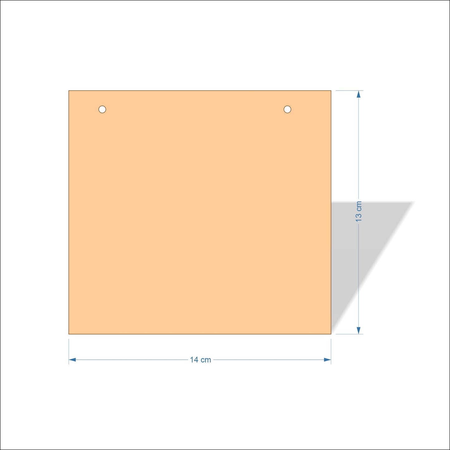 14 cm Wide 3mm thick MDF Plaques with square corners