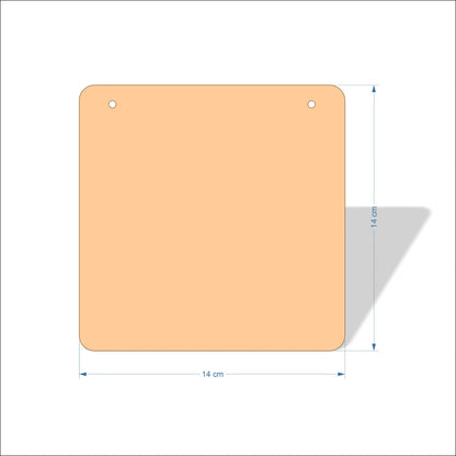 14 cm Wide Blank board plaques with rounded corners - plywood