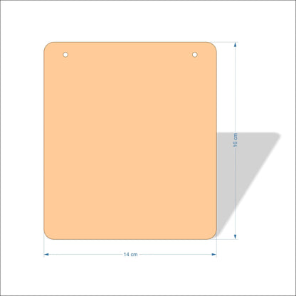 14 cm Wide Blank board plaques with rounded corners - plywood