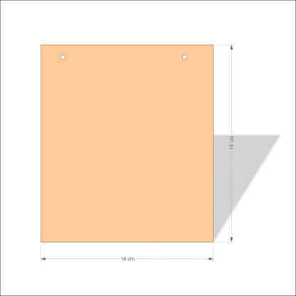 14 cm Wide Blank board plaques with square corners - plywood