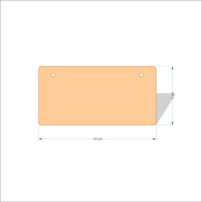 14 cm Wide 3mm thick MDF Plaques with rounded corners