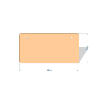 14 cm Wide Blank board plaques with rounded corners - plywood