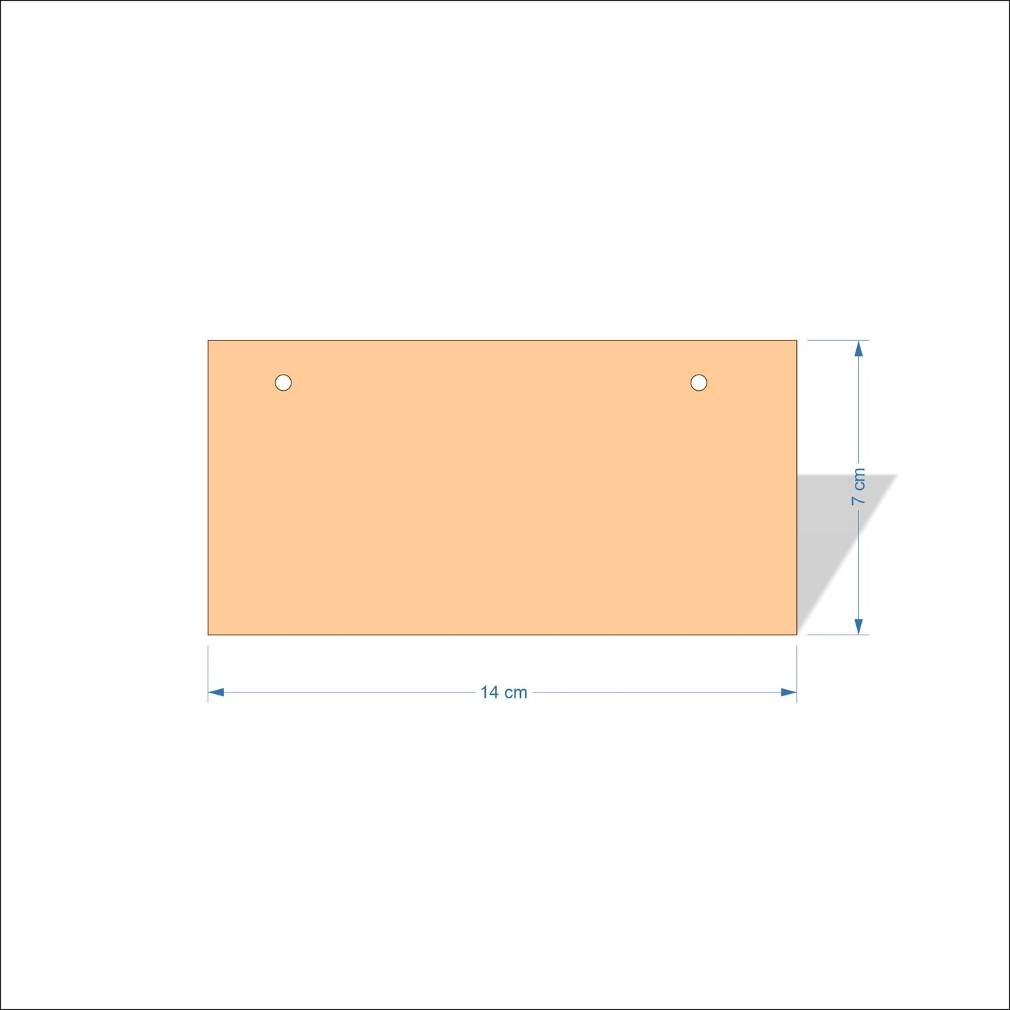 14 cm Wide 3mm thick MDF Plaques with square corners