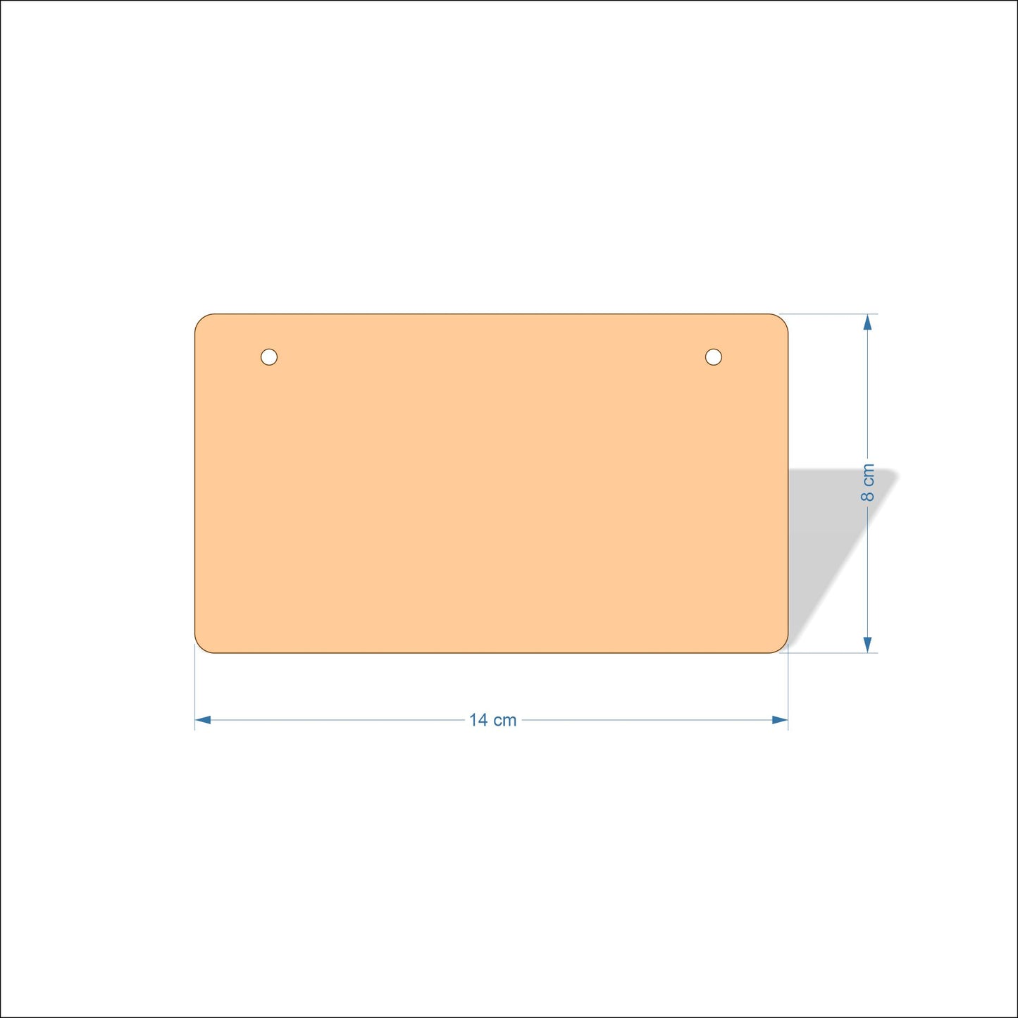 14 cm Wide 3mm thick MDF Plaques with rounded corners