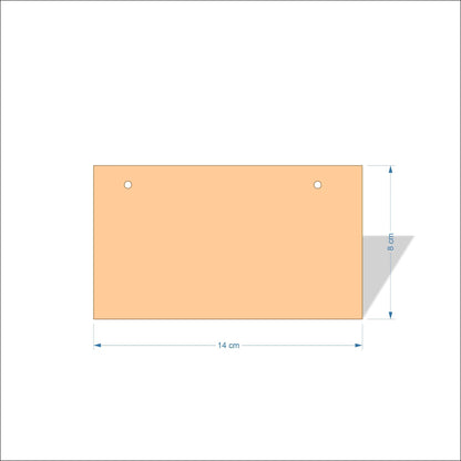 14 cm Wide Blank board plaques with square corners - plywood