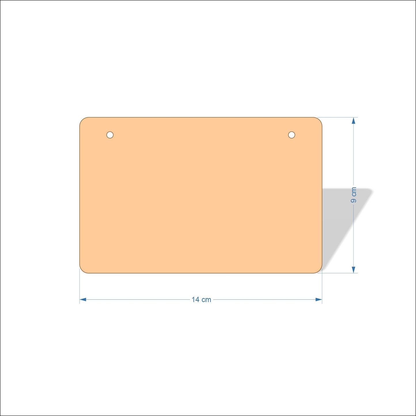 14 cm Wide 3mm thick MDF Plaques with rounded corners