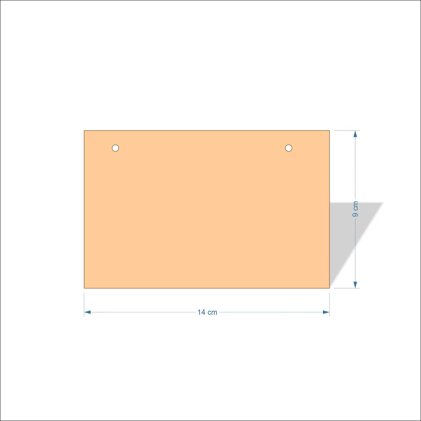 14 cm Wide Blank board plaques with square corners - plywood