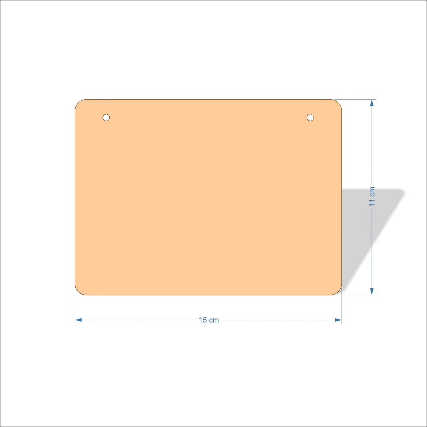 15 cm Wide Blank board plaques with rounded corners - plywood