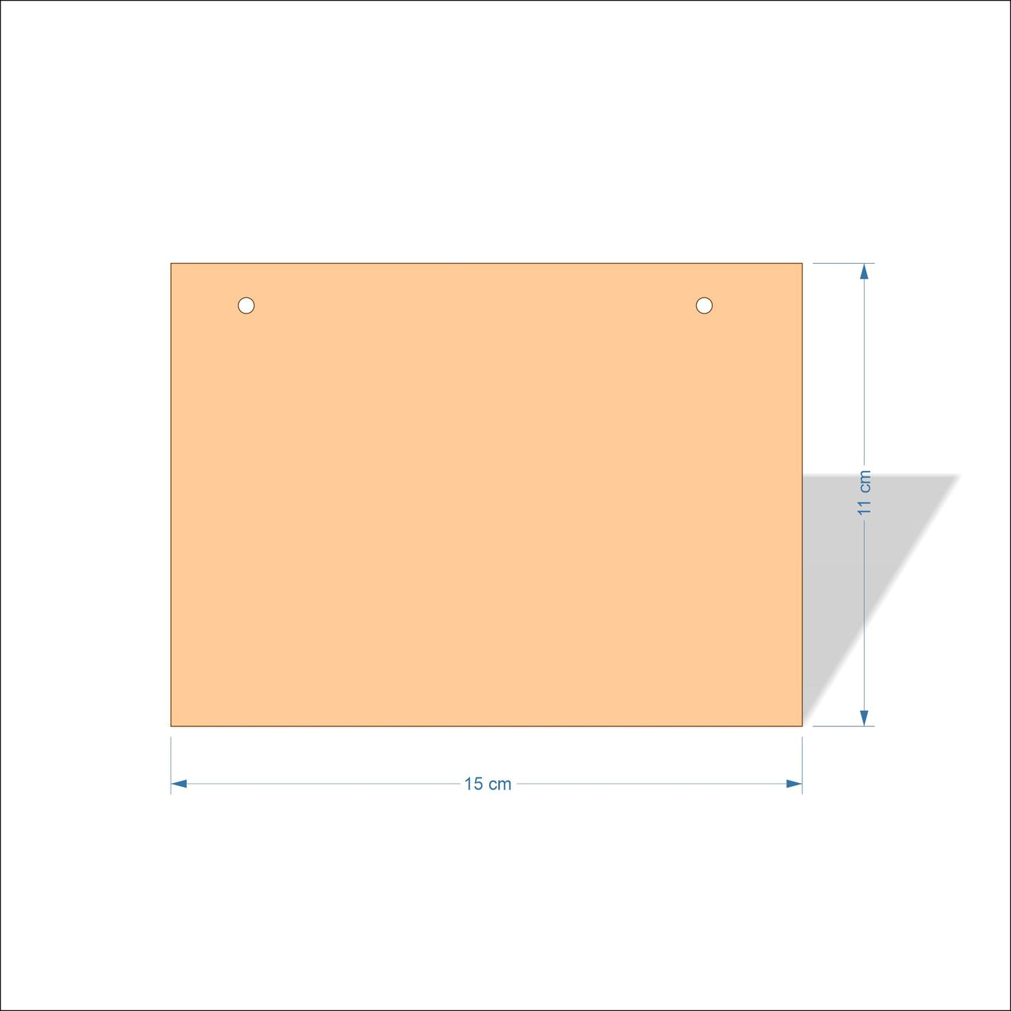 15 cm Wide 3mm thick MDF Plaques with square corners