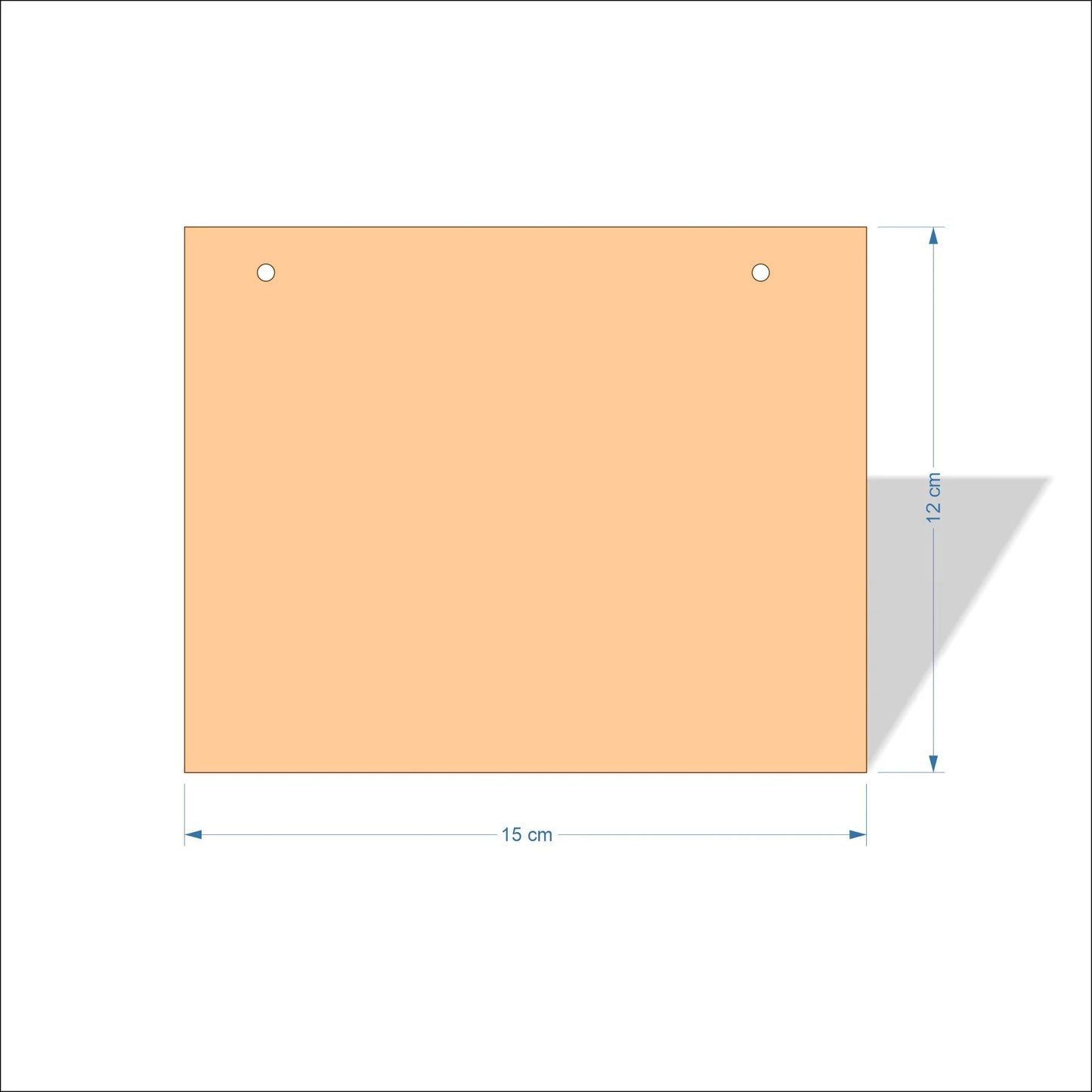 15 cm Wide Blank board plaques with square corners - plywood