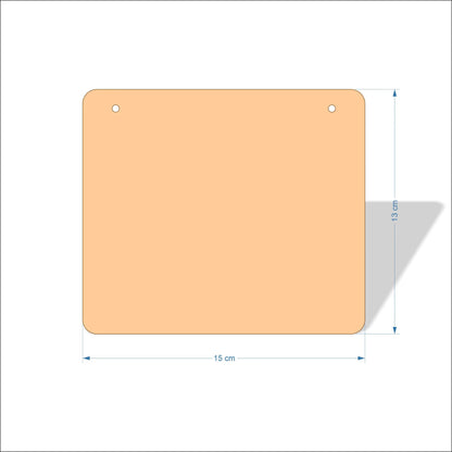 15 cm Wide Blank board plaques with rounded corners - plywood