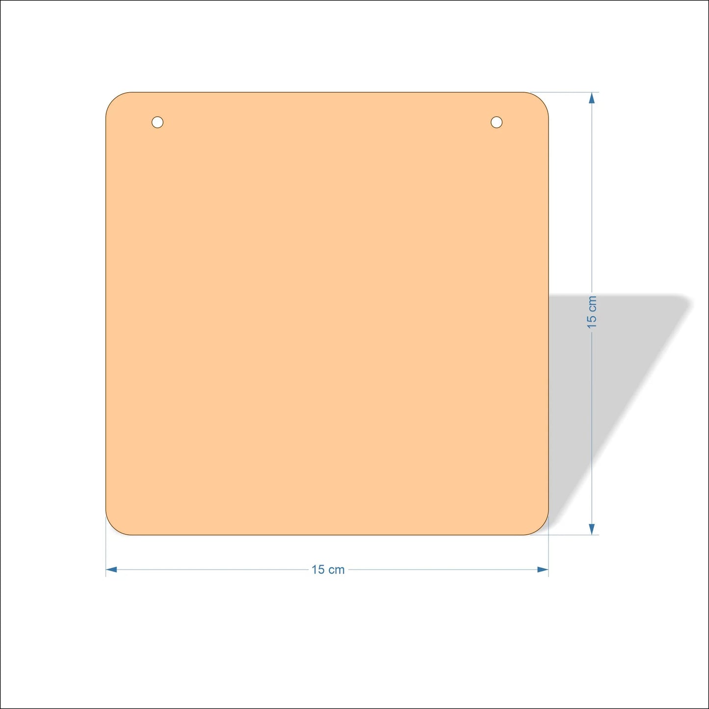 15 cm Wide Blank board plaques with rounded corners - plywood