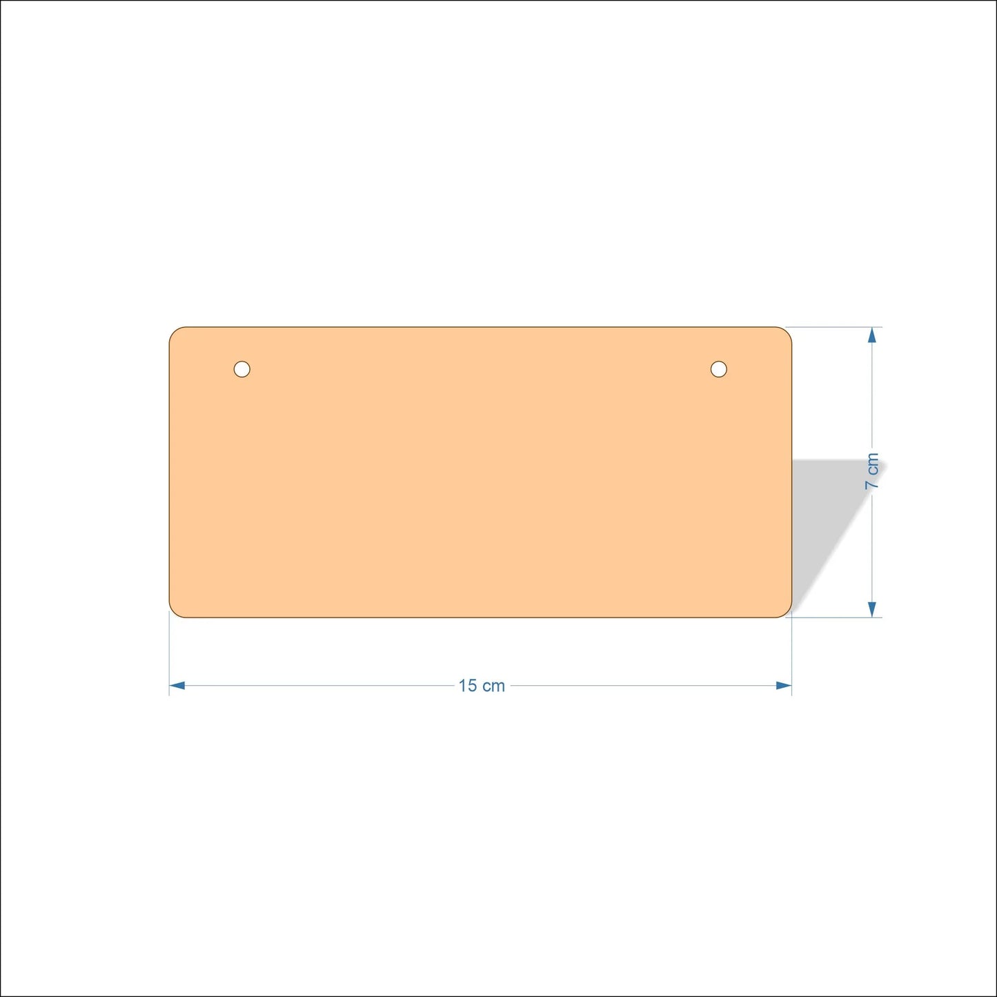 15 cm Wide Blank board plaques with rounded corners - plywood