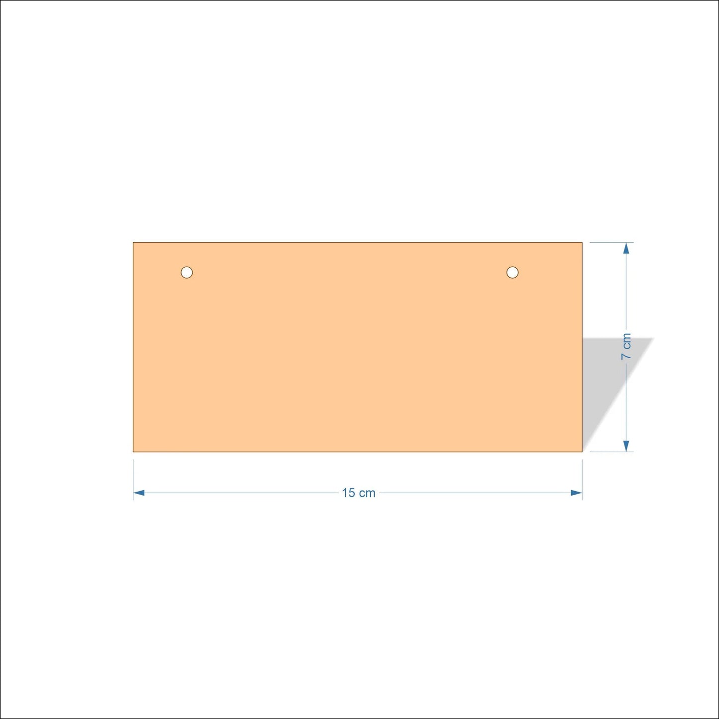 15 cm Wide Blank board plaques with square corners - plywood