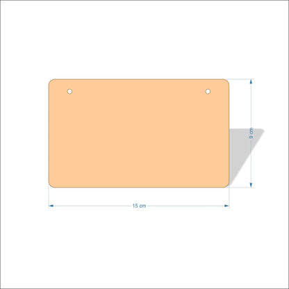 15 cm Wide Blank board plaques with rounded corners - plywood