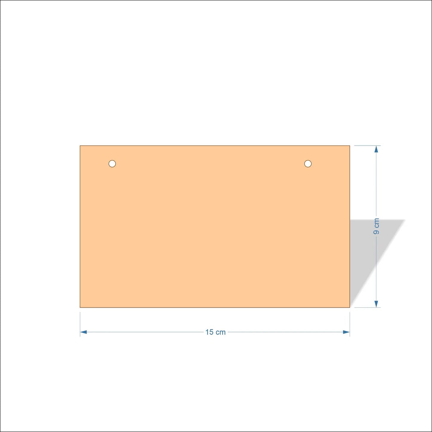 15 cm Wide Blank board plaques with square corners - plywood