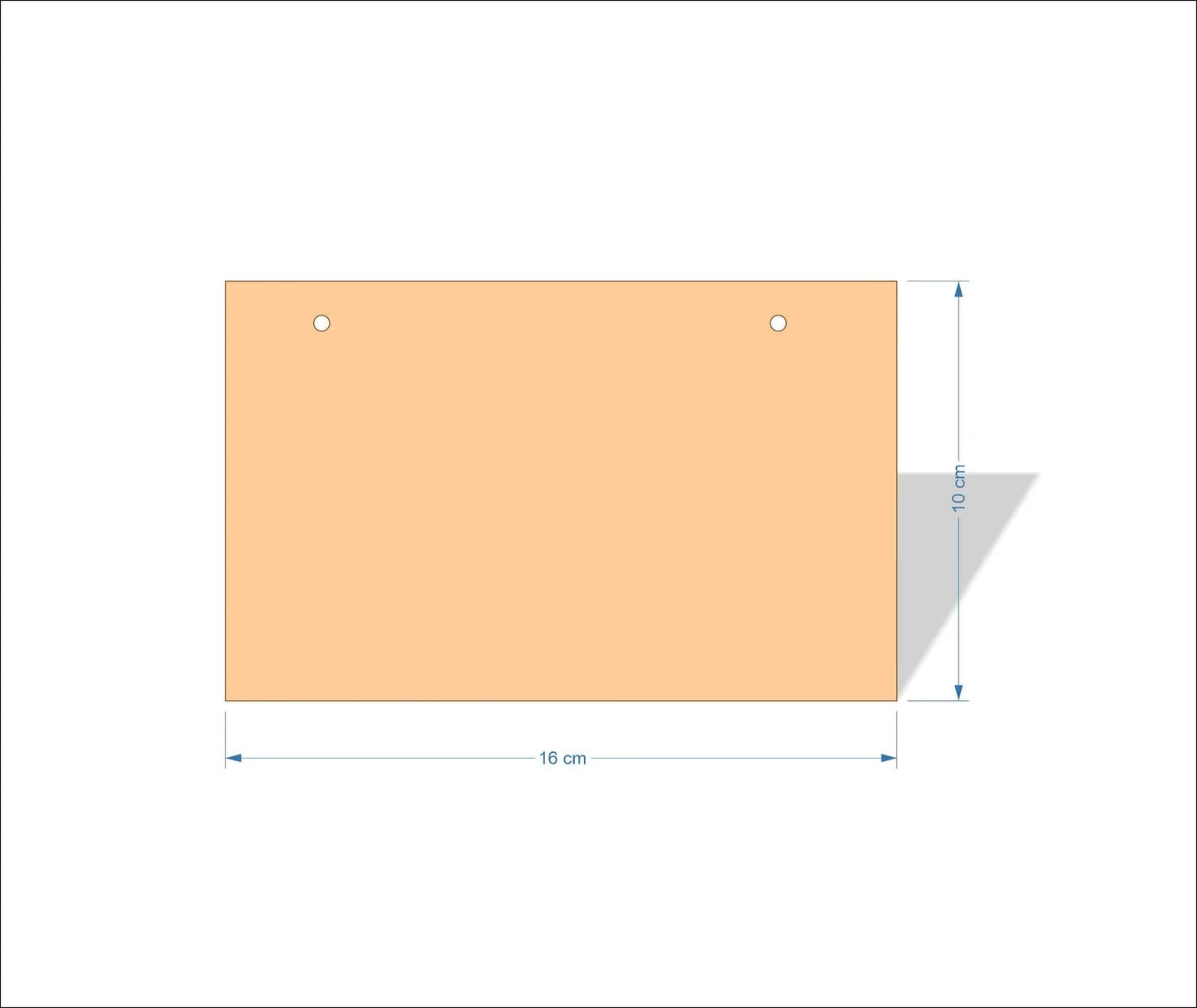 16 cm Wide Blank board plaques with square corners - plywood